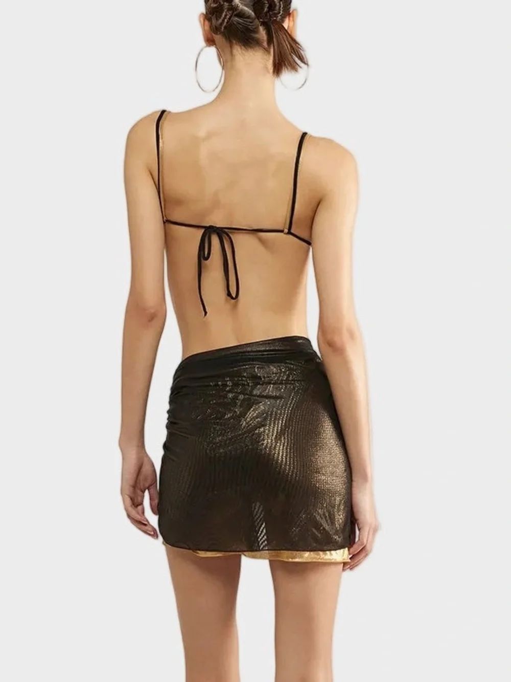 Rare Osree Lam Double Bikini And Sarong Set In Black - Gold — image 2 of 8